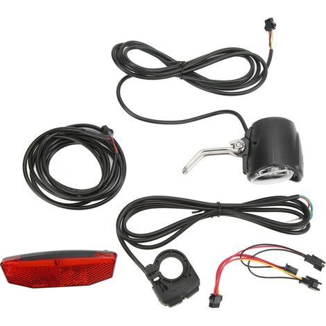 Ensemble d'éclairage vélo électrique phare et feu arrière, interrupteur double, 4 LED ABS, kit 3 en 1 pour usage extérieur
