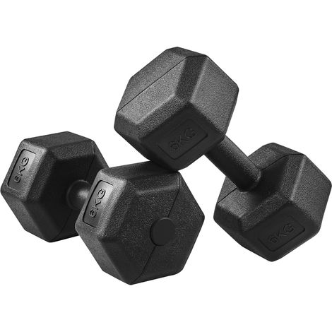 Homevive Kit de Pesas y Mancuernas Juego de Mancuernas Hexagonales Pesas de Ejercicio pesa Gimnasio en Casa para Gimnasio Fitness Negra