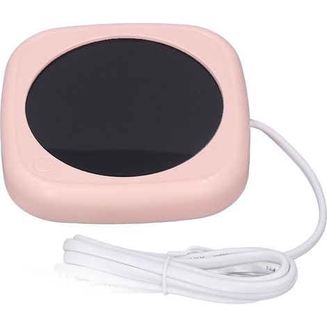 Tapis chauffant pour tasse, support de tasse de café à température constante, réchaud pour boissons, pour café et thé, bureau, chauffage électrique 220V rose (1/5)