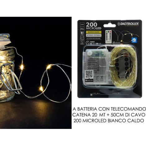 Catena 200 Micro Led con Telecomando e Timer