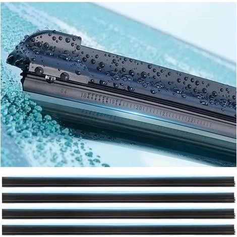 4Pièces Lames de Essuie-Glaces de 65 cm pour Voiture,Caoutchouc Essuie Glace pour Éliminer l'Eau et les Débris,Kit de Lames d'Essuie-Glace pour Voiture Camion SUV (4Pièces) (1/5)