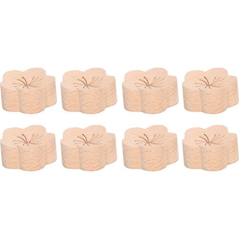 Ensemble de 8 diffuseurs pour voiture avec motif de fleurs de prunier, désodorisant compact et naturel en bois de hêtre.