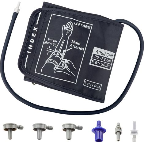 Brassard Tensiometre 22-52cm, Brassard de Tensiomètre électrique Tensiomètre Brassard de Remplacement Extra Large Grand Brassard pour Adultes aux Gros Bras Avec 6 Connecteurs (1/5)