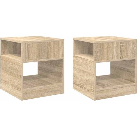 Maison Exclusive - Beistelltisch 2 pcs Sonoma-Eiche 40,5 x 40 x 4