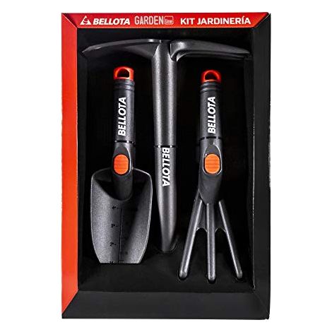 Bellota 3 Pz attrezzi da giardino trapiantatore rastrello 3 denti zappetta doppia (1/4)