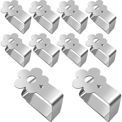 Lot de 10 Pinces à Nappe, Pince Nappe Extérieur Inoxydable, Pince pour Table pour Cuisine, Acier Inoxydable Nappe Clips Anti Pinces pour nappes in Acier Inoxydable Pince à Nappe Table (1/5)