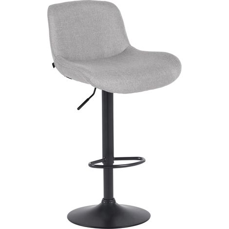Barhocker Solon Schwarz hellgrau Stoff