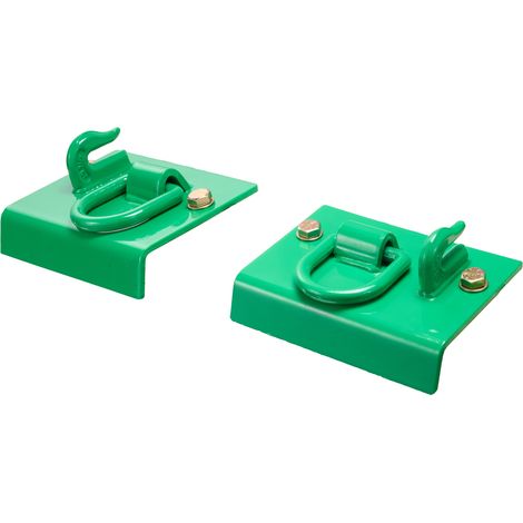 VEVOR Ganci per Benna Trattore 7,93 mm 2 Pezzi, con Anello di Ancoraggio Piastre Posteriori, Ganci Presa Acciaio Forgiato Grado 70, Massima Resistenza Rottura 5443 kg per Benna Trattore Camper Verde