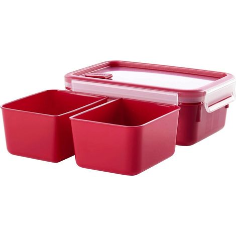 Ersatzteil - Spezial-Mikrowellenbox rot mit MasterSeal-Fächern 1,2 l - -