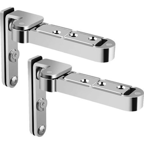Lot de 2 charnières de porte invisibles réglables et pivotantes Charnières de porte lourdes Argentées (1/5)