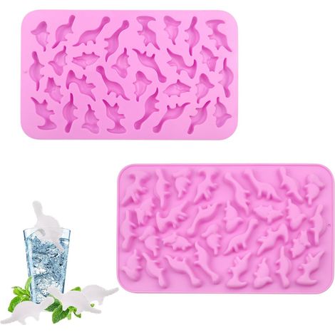 2 PCS Moule à Gâteau en Silicone 30 Cavités Forme de Rainure Dinosaure Dino Antiadhésif Moules Spécifique Cuisine pour Glaçons, Pâtisserie, Savons, Dessert - (1/5)
