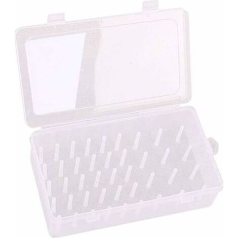 Caja de almacenamiento para bobinas de máquina de coser, hilo de bordar, bobinas de hilo y agujas, con 42 compartimentos. (1/5)