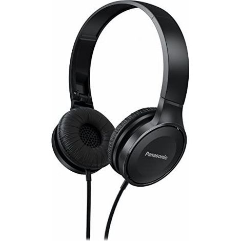 Panasonic RP-HF100ME-K - Casque d'écoute filaire (microphone et kit mains libres, pliable, haut-parleur magnétique en néodyme de 30 mm, sélecteur pour le contrôle des appels, câble long) couleur Noir (1/5)