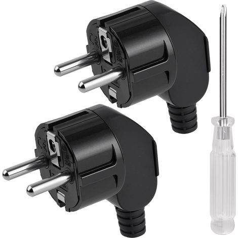 2 Pièces Fiche Coudée, Fiche Mâle, Prise Electrique Male 250V 16A (1/5)