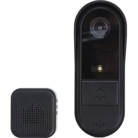 Sonnette vidéo sans fil WiFi avec interphone bidirectionnel, vision nocturne, compatible Android 4.3 et iOS 9.0 et versions ultérieures, étanche IP67. (1/5)