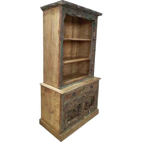 Estantería de madera artesanal marrón 112x43x205h