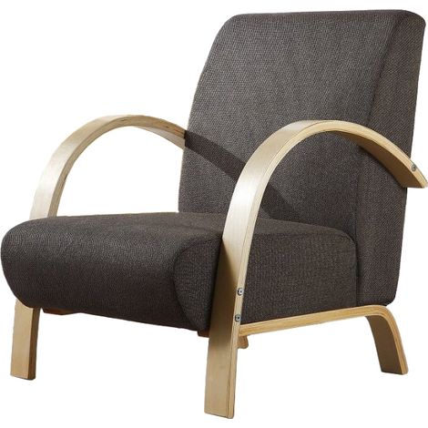 Polstersessel Lounge Sessel mit hochwertigem gepolsterten Stoffbezug - Dunkelbraun (1/5)