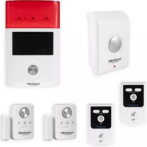 Alarme autonomes sans fil sur piles - 2 détecteurs d'ouverture + vibration avec 3 sirènes + 1 sirène extérieure (BT) (1/5)