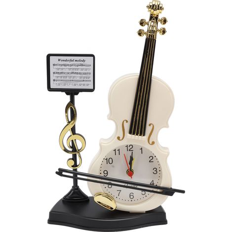 Réveil Violon Design Original Horloge Innovante pour Salon Bureau Déco Maison Cadeau 2165B (hauteur 21cm) (1/5)
