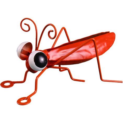 Ant Ornaments Metal Ornaments Outdoor Statues Outdoor Ornament Outdoor Decor Metal Trim Metal Animal Stakes Simulation Grasshopper Iron Red (1/5)