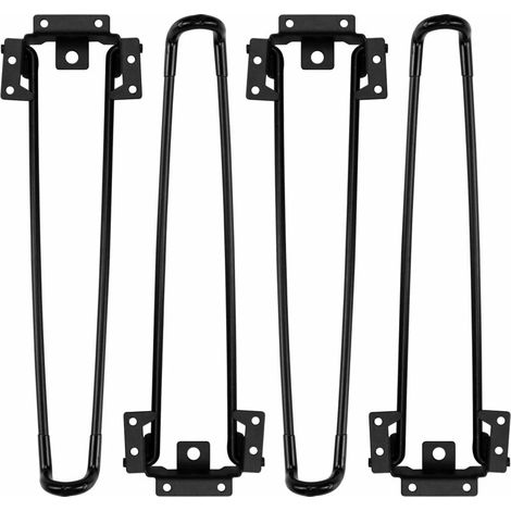 MINKUROW Klapptischbeine, 4 Stück, Haarnadel-Klapptischbeine, 32 cm Höhe, schwarz, robust, einfach zu installieren, klappbares Couchtischbein