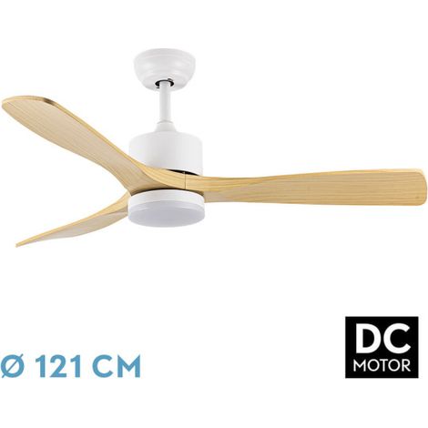 Ventilador Techo 121cm 20W Fabrilamp Azabache Luz Mando Madera Haya (1/3)