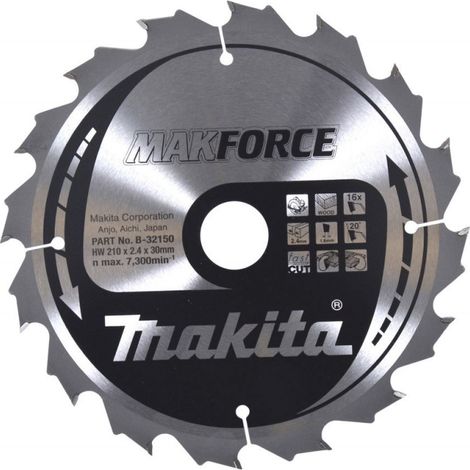 Makita Kreissägeblatt MAKFORCE 210/30 mm, 16 Zähne, 1,6 mm, Holz