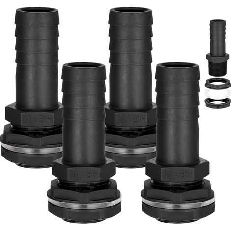 4pcs Trop Plein Cuve 25mm Filetage Extérieur Kit Raccordement Cuve 1000 Litres, Connecteur de Baril de Pluie pour Barils de Pluie, Réservoirs d'eau, Citernes (1/5)