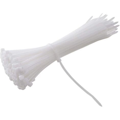 Collier de Serrage Réutilisable Plastique, 200 mm x 3,6 mm, Attache Câble Réutilisables, Serre Câbles Rilsan Nylon, Colliers Serre-Cable 200mm, Noir, Lot de 100 Pièces