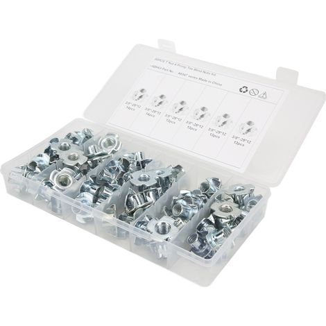 80 Pièces Écrous à Griffes Solides et Durables en Acier au Carbone Anti-Rouille 3/8 Pouce pour Meubles et Portes d'Armoire (1/5)