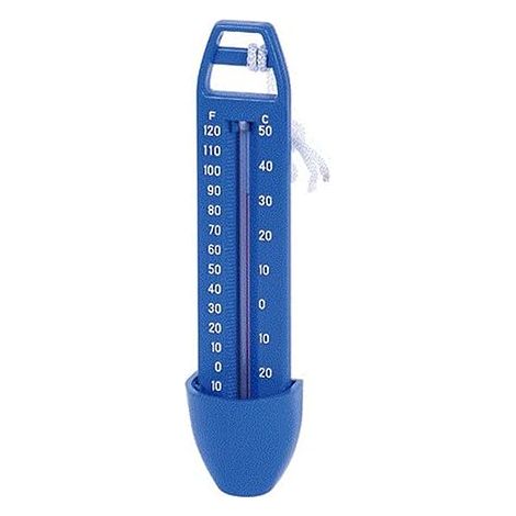 Floating Pool Thermometer – Reading °C and °F – Floating with Cord – Diameter 16.5 cm – Blue (1/4)