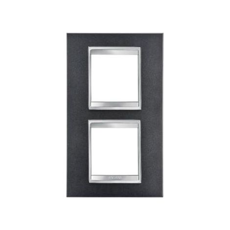 PLAQUE LUX INT. 2+2P V.E. 71 ARDOISE GEWISS GW16224VA
