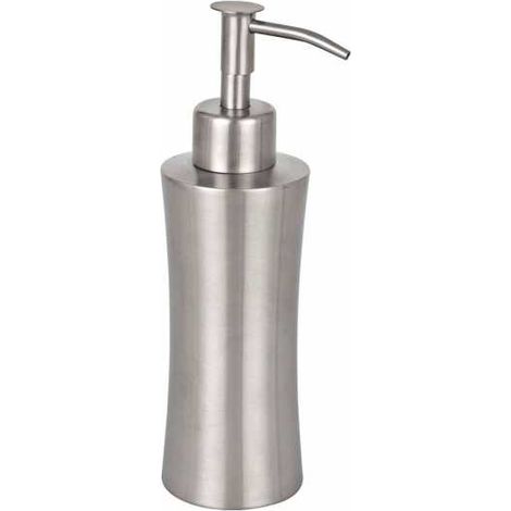 WENKO Distributore di Sapone Liquido, Pieno, Capacità 125 ml, Acciaio Inox, 6x20x8 cm, opaco (1/5)