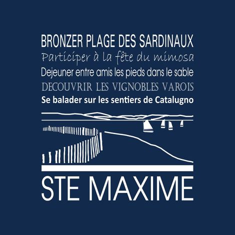 Tableau sur toile Sainte-Maxime navy 30x30 cm - Impression sur Toile Murale Décorative - Image imprimée en HD sur Toile - Toile sur Châssis en Bois FSC - Fabriqué en France (1/4)