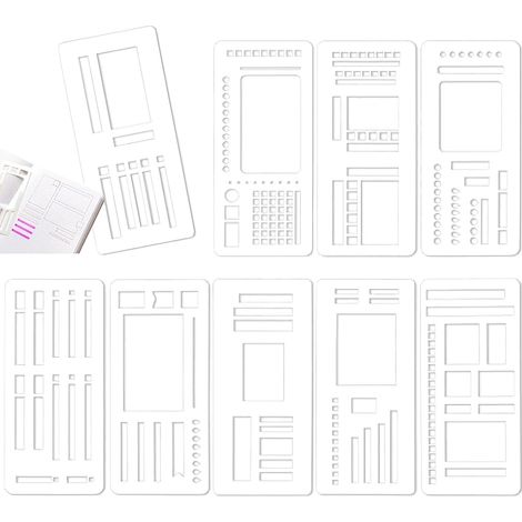 Lot de 9 Pochoir Bullet Journal Pochoirs de Journalisation Flexibles Pochoirs Bullet Journal en Plastique Modèles de Planificateur et Stencils pour DIY Scrapbooking Peinture Carnets (1/5)