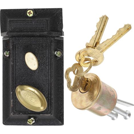 Serrure à Pêne Dormant Double Sécurité pour Portes en Bois, en Fer et Cuivre, Épaisseur 35-55mm, pour Maison et École, Verrou Anti-effraction Fiable (1/5)