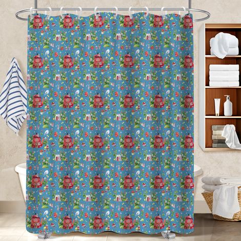 Voile de douche polyester 180x180 poids aux ourlets rideau étanche pour salle de bain avec baignoire (1/5)