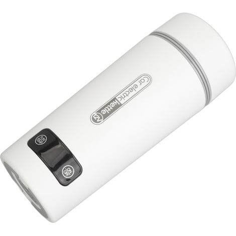 Tasse chauffante de voiture 12 V, 350 ml, en acier inoxydable, 4 températures réglables, anti-fuite, bouilloire de voyage, blanc (1/5)