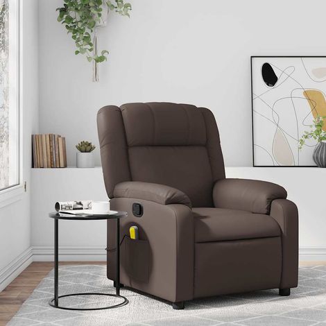 Fauteuil de massage inclinable-Chaise de relaxation-Fauteuil Relax Marron Similicuir 499750 (1/5)