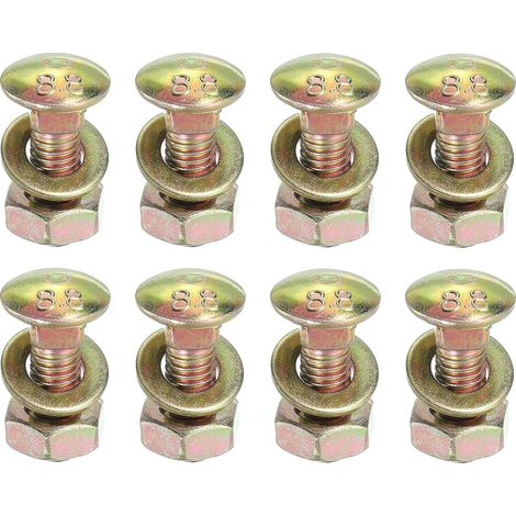 M8 x 20mm Chariot Boulon Kit Carbone Acier Zinc Plaqué (1/5)