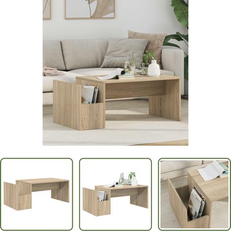 Bois d'ingénierie -  Table basse Chêne Sonoma 90 x 45 x 35 cm Bois d'ingénierie (1/5)