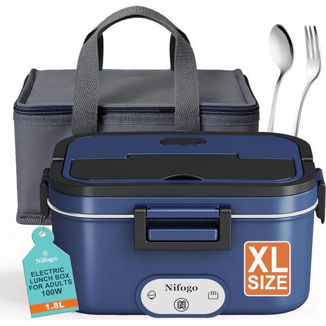 Elektrische Lunchbox 100W 1.8L 12V/24V/230V for Auto Lkw Büro PTC-Heizung mit Überhitzungsschutz, Auslaufsicher, 304 Edelstahl und PP Material, Herausnehmbar (1/5)