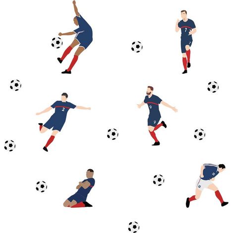 Autocollant mural joueurs de foot (1/3)