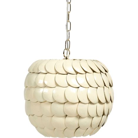 Lampe Suspendue Boho en Forme de Noix de Coco Beige Naturel Makeliya