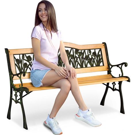 Banco de parque con respaldo 1235 x 74 x 48 cm gardi tulip sofotel