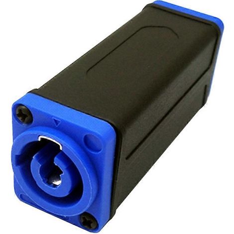 PowerCon LED-Netzkupplungsadapter/Verlängerung, gerader Speakon-Anschluss für die Panelmontage, blau auf blau (1/5)
