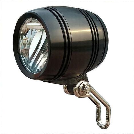 Phare avant de vélo pour dynamo de moyeu avec câble de feu arrière, compact et lumineux. (1/5)