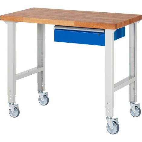 Rau Établi mobile réglable en hauteur 7001A1, L1250xP700xH950-1000mm (1/5)