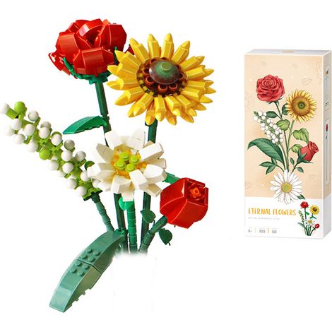 [Jeu de construction] Brique Bouquet Décoration Arrangement floral Éternel ABS Multicolore [DIY Maison]
