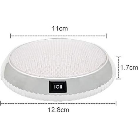 Plafonnier LED rond en dôme blanc brillant de 5 pouces (12,7 cm) et 5 W pour intérieur de voiture, camping-car, caravane, bateau, cuisine, placard, cabine, blanc. (1/3)
